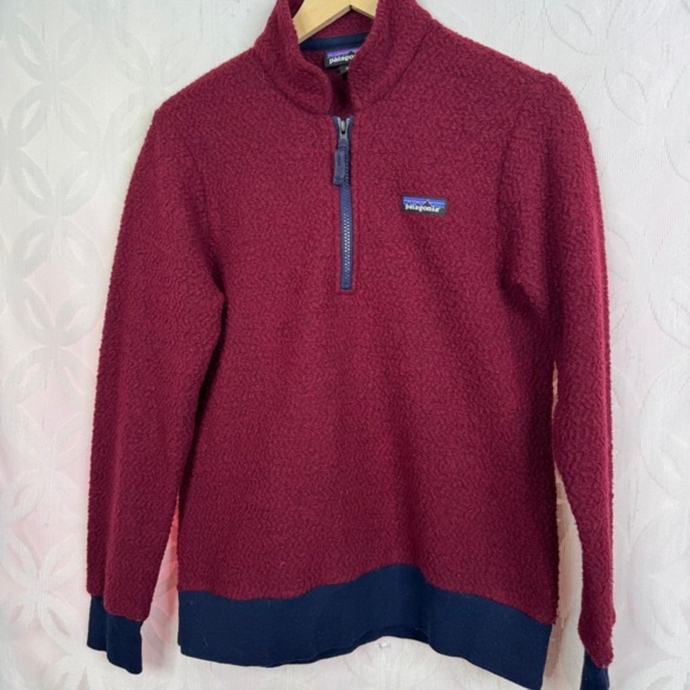 Patagonia Women's Woolyester Fleece Pullover Jacket Oxide Red Size Medium - Picture 3 of 9